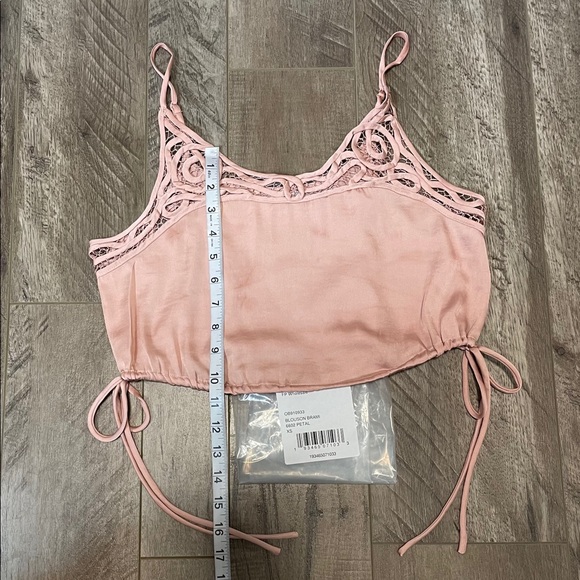 NWT Free People petal pink blouson brami cami soft silk feel spaghetti strap XSS - Picture 13 of 14
